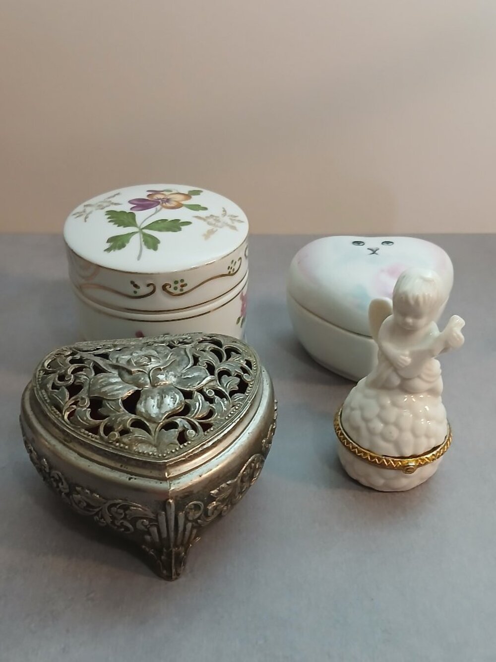 Collection of Four Vintage Trinket Boxes